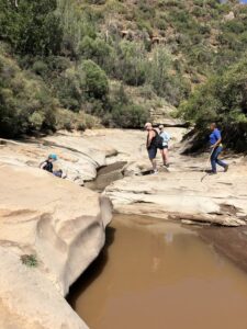 Malealea river crossing expat hikers