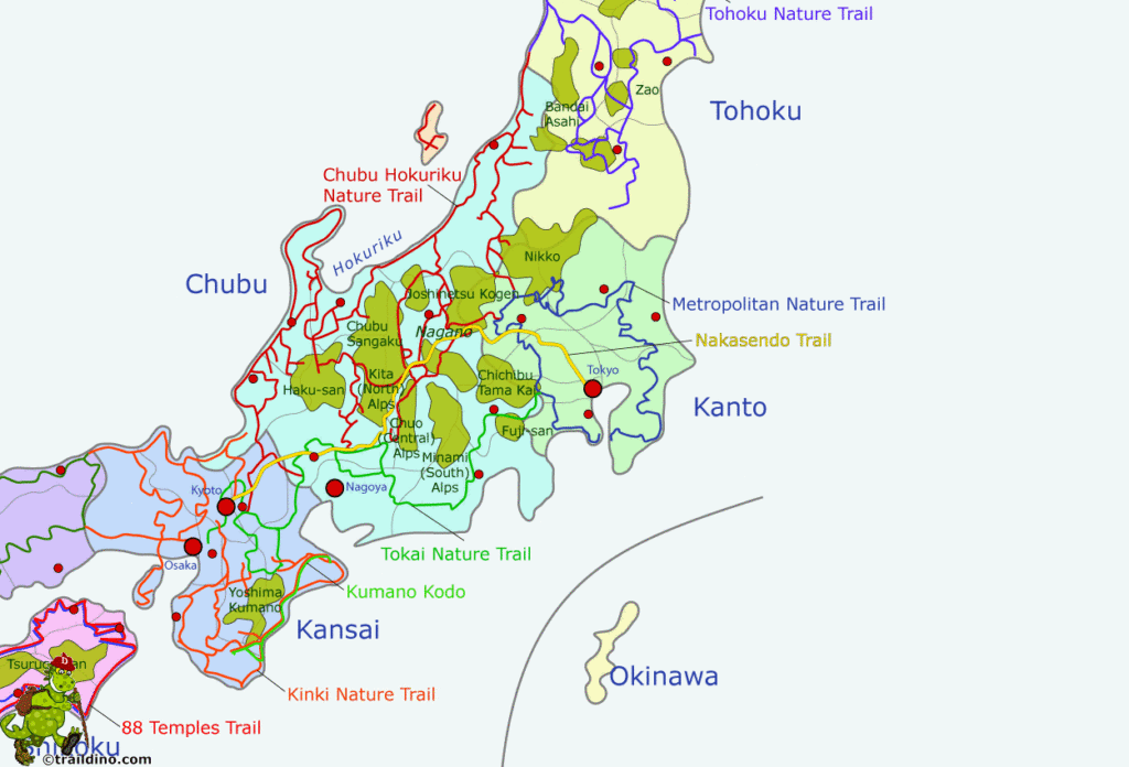 Nakasando japan trail map